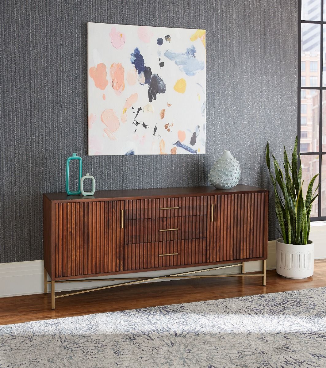 Cosmopolitan 68" Sideboard in Honey Brown from Home Trends & Design - Luna Furniture