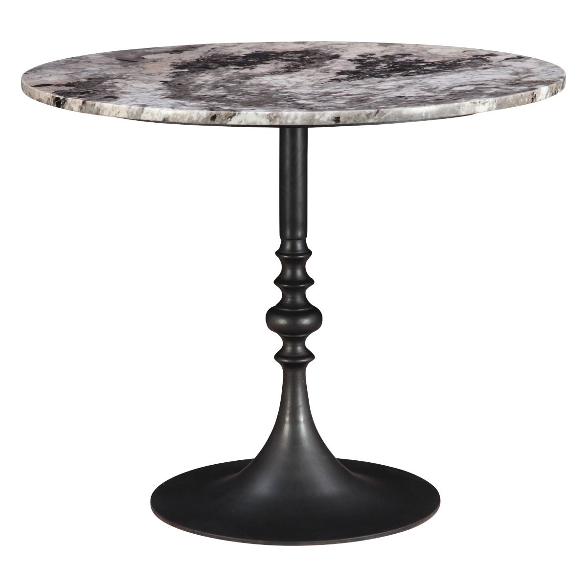 Dauphine 36" Round Bistro Table in Patagonia Marble with Black Base from Home Trends & Design - Luna Furniture