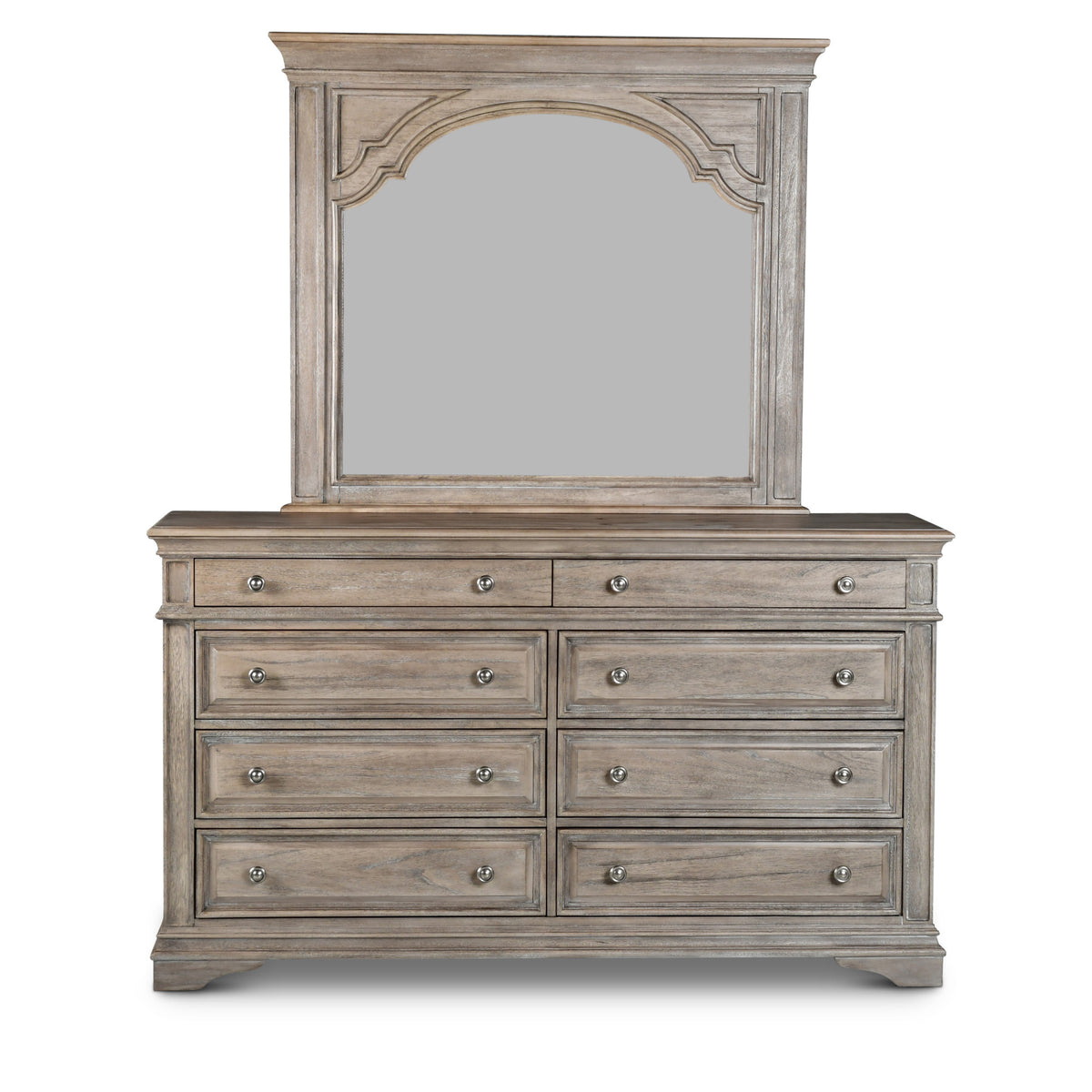 Highland Park Waxed Driftwood Dresser/Mirror from Steve Silver - Luna Furniture