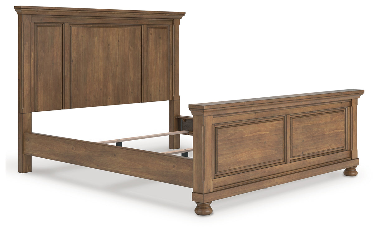 Feddinger California King Panel Bed with Dresser in Medium Brown from Ashley - Luna Furniture