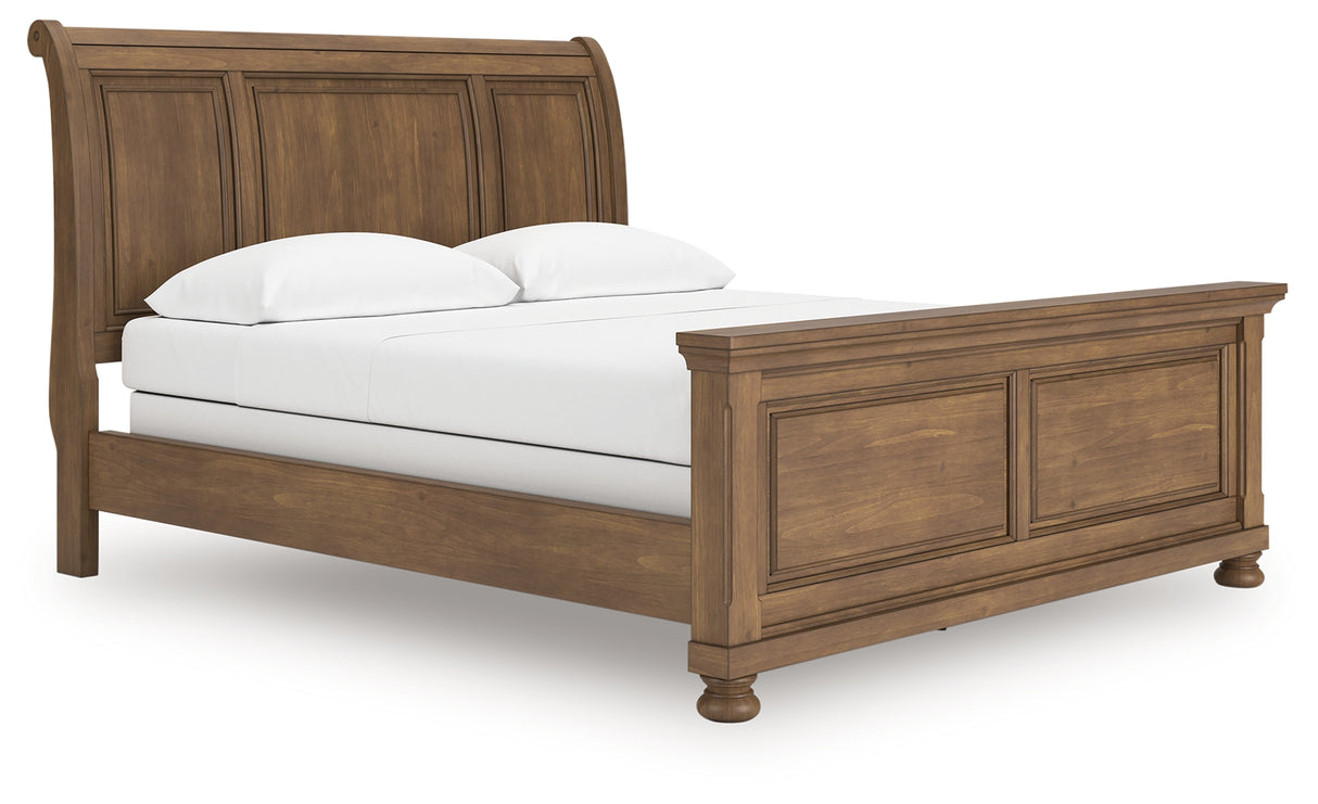 Feddinger Medium Brown California King Sleigh Bed from Ashley - Luna Furniture
