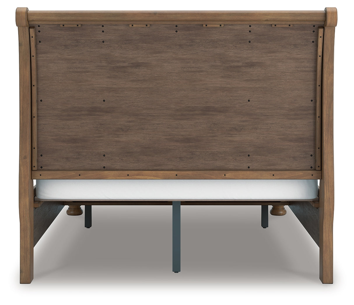 Feddinger Queen Storage Sleigh Bed with Mirrored Dresser, Chest and Nightstand in Medium Brown from Ashley - Luna Furniture