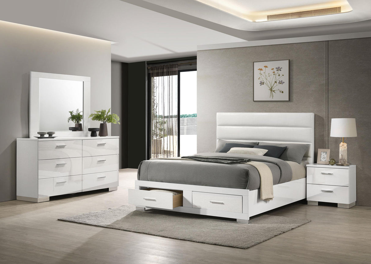 Felicity White 4-Piece Eastern King Platform Bedroom Set from Coaster - Luna Furniture