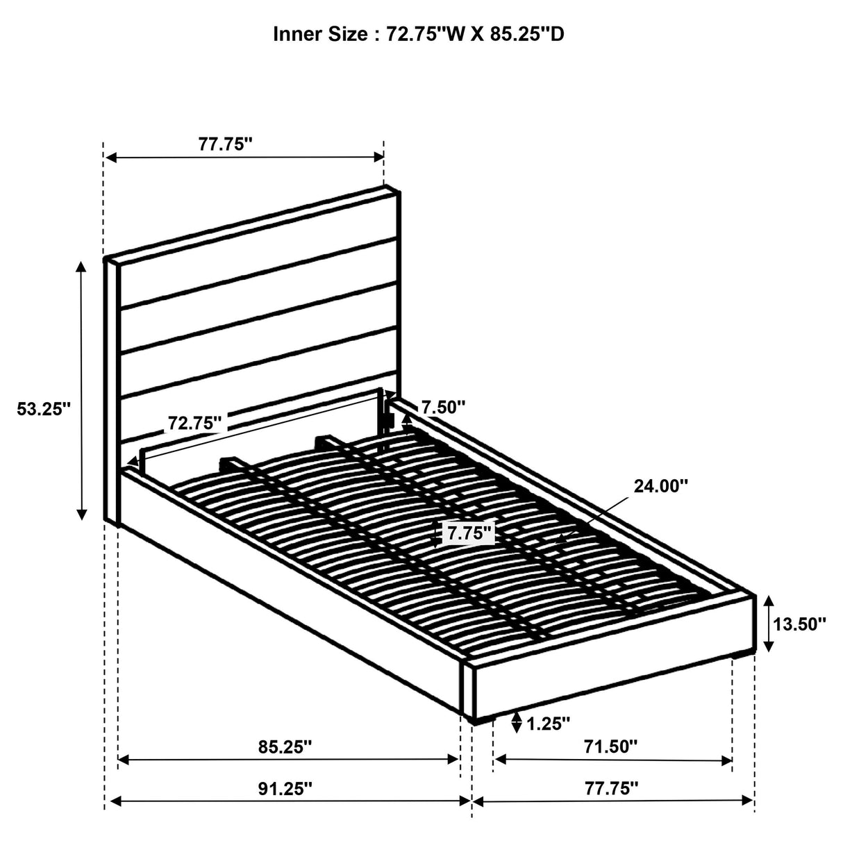 Felicity White Upholstered California King Platform Bed from Coaster - Luna Furniture