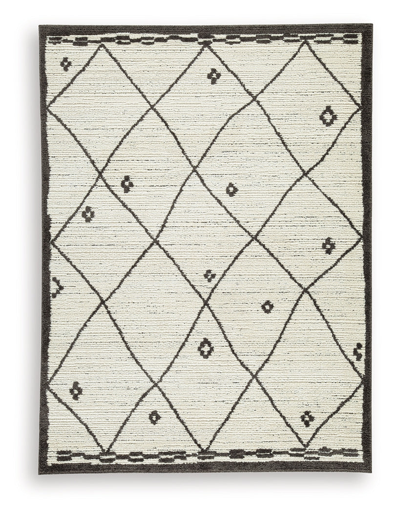 Fenriston Cream/Black Large Rug from Ashley - Luna Furniture
