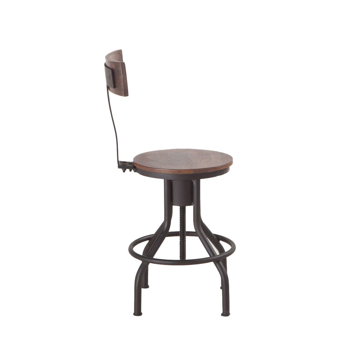 Industrial Modern 15" Adjustable Stool in Walnut, Set of 2 from Home Trends & Design - Luna Furniture