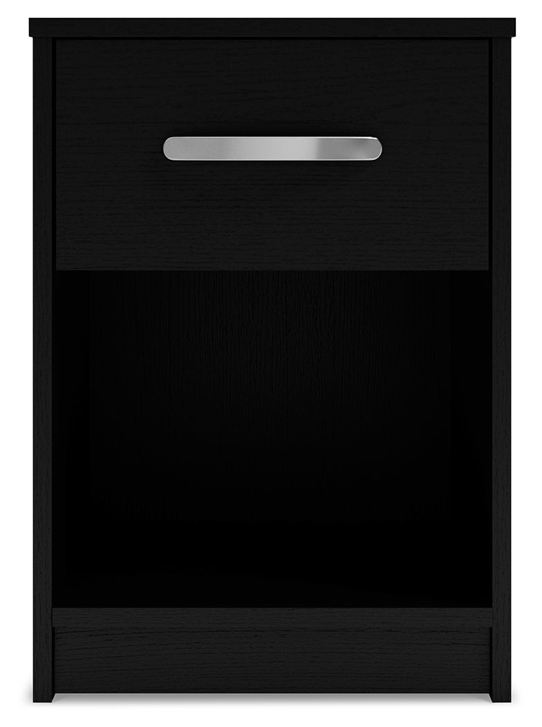 Finch Queen Panel Headboard with Dresser, Chest and Nightstand in Black from Ashley - Luna Furniture