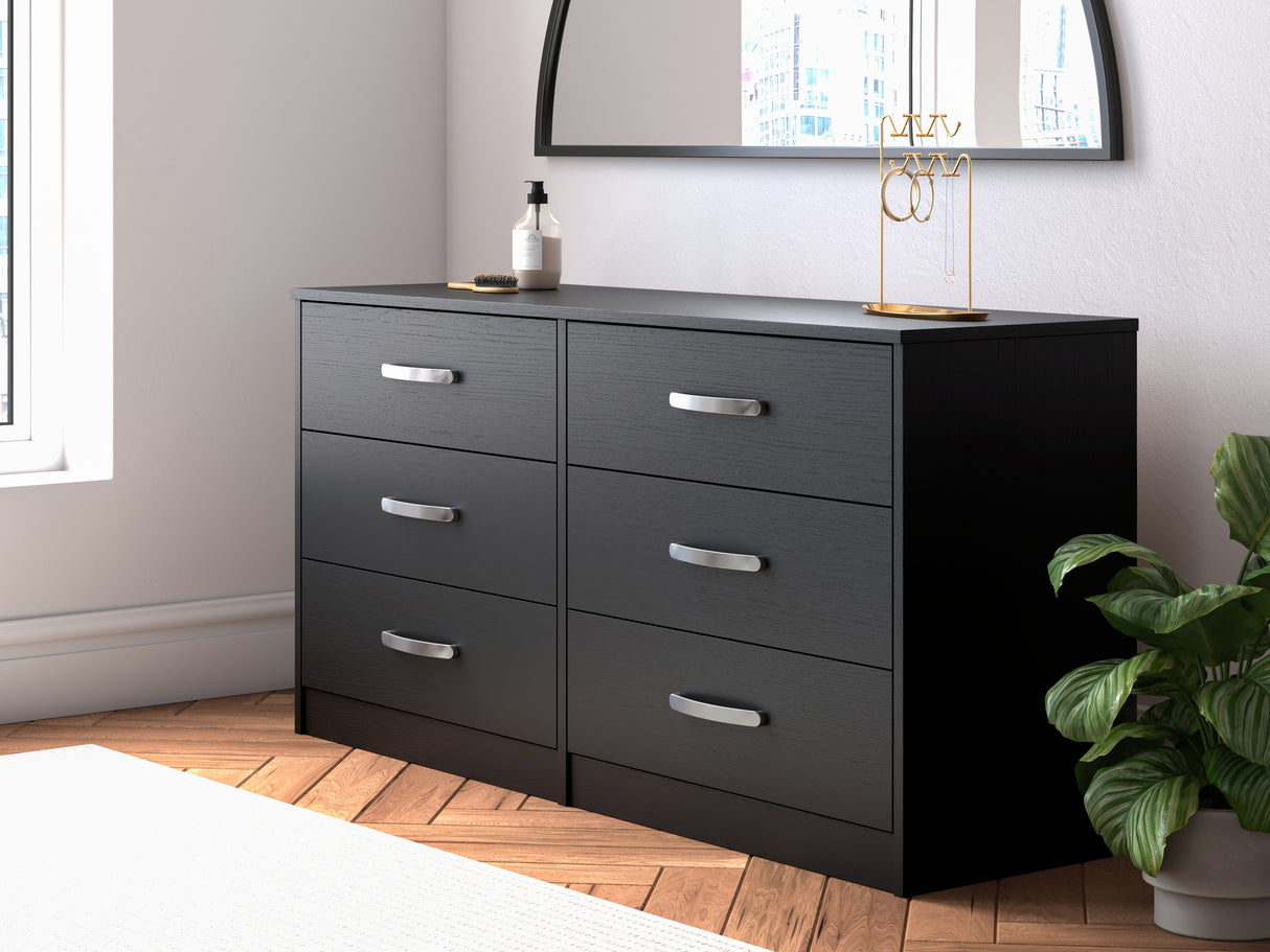 Finch Black Queen Platform Bed with Dresser and 2 Nightstands from Ashley - Luna Furniture