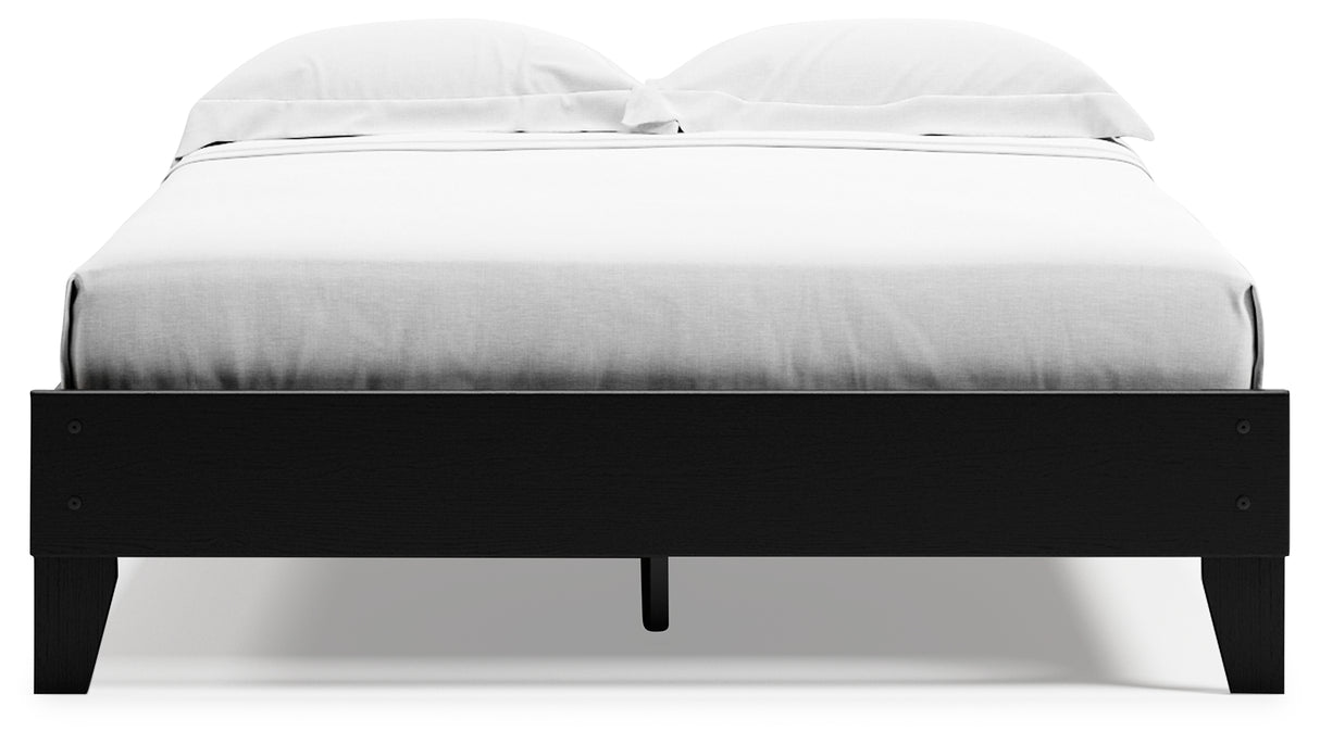 Finch Queen Platform Bed with Dresser and Chest in Black from Ashley - Luna Furniture