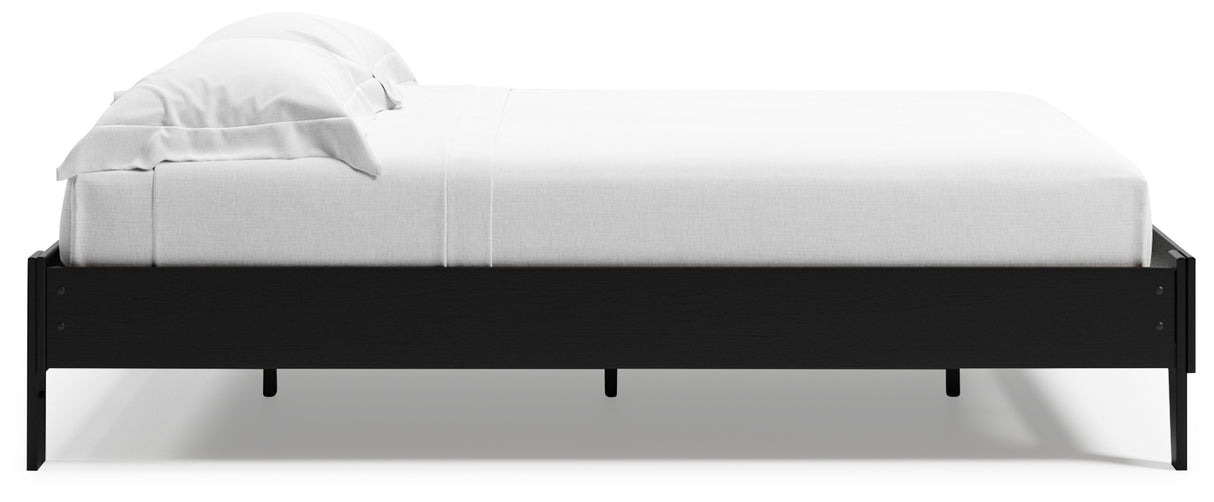 Finch Queen Platform Bed with Dresser, Chest and Nightstand in Black from Ashley - Luna Furniture