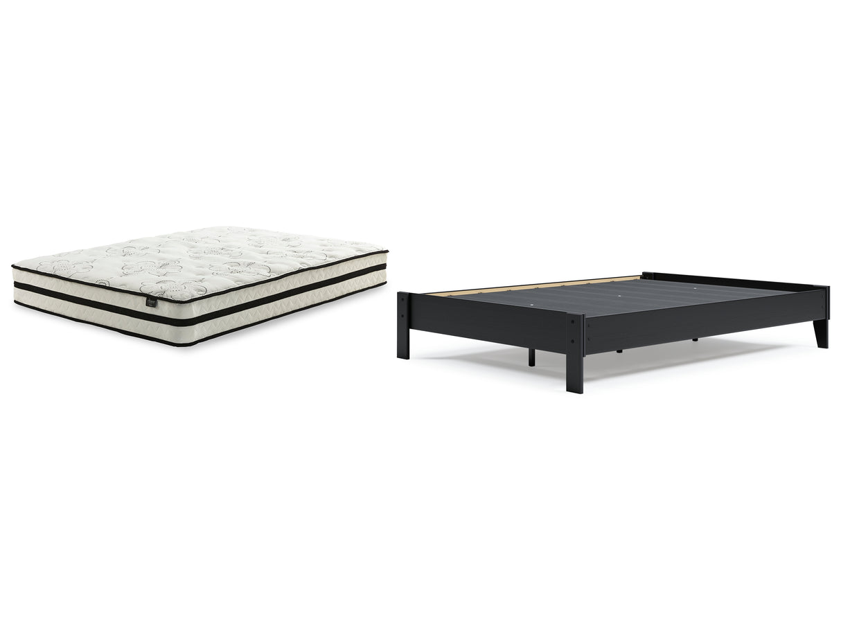 Finch Queen Platform Bed with Mattress in Black from Ashley - Luna Furniture
