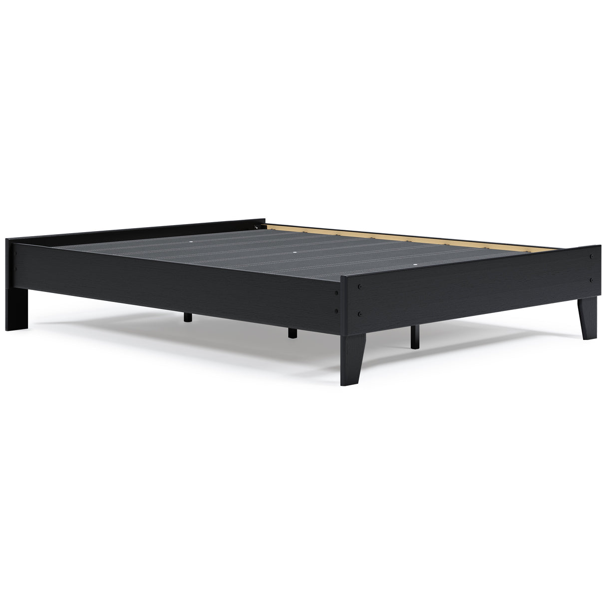 Finch Queen Platform Bed with Mattress in Black from Ashley - Luna Furniture