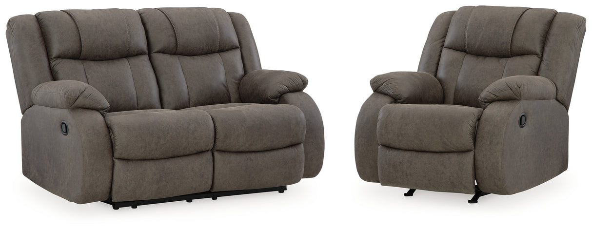 First Base Reclining Loveseat and Recliner from Ashley - Luna Furniture
