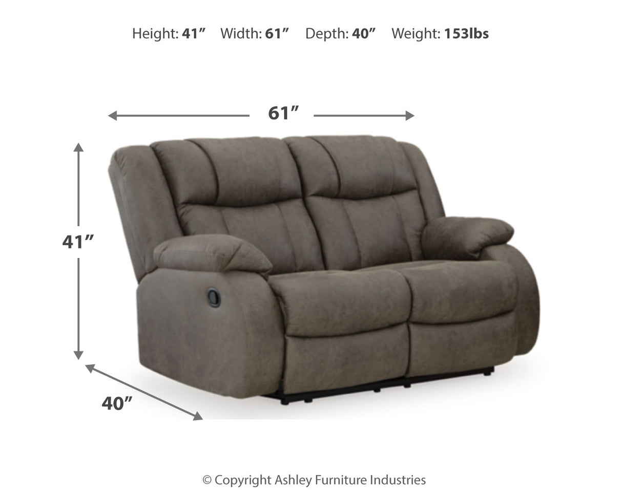 First Base Sofa, Loveseat and Recliner in Gunmetal from Ashley - Luna Furniture