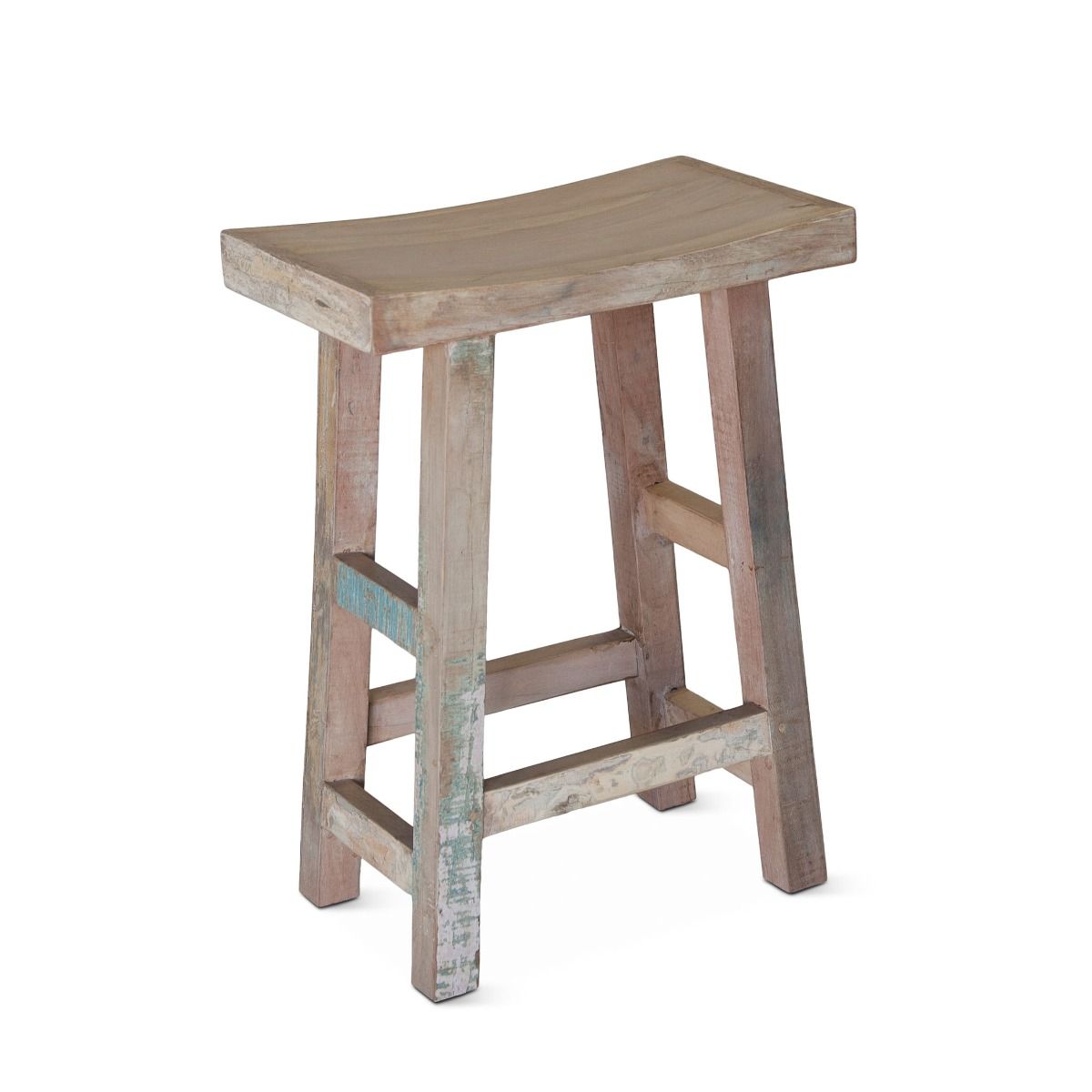 Ibiza 66" Sofa Back Console Table with Stools in Vintage Teal Reclaimed Wood from Home Trends & Design - Luna Furniture
