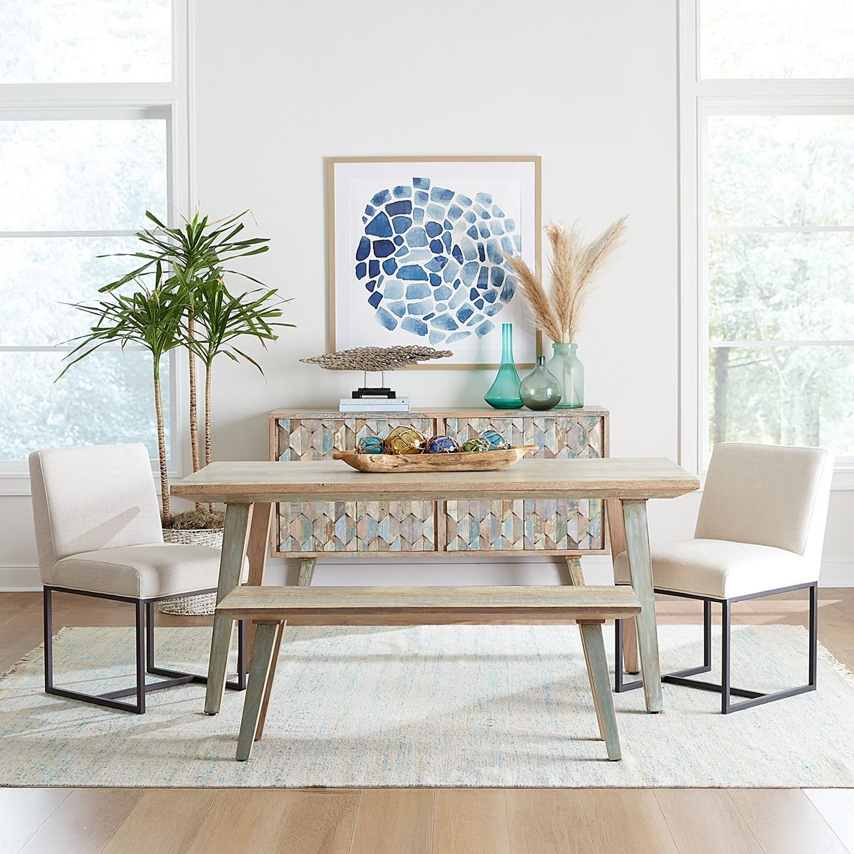 Ibizia 66" Dining Table in Vintage Teal Reclaimed Wood from Home Trends & Design - Luna Furniture