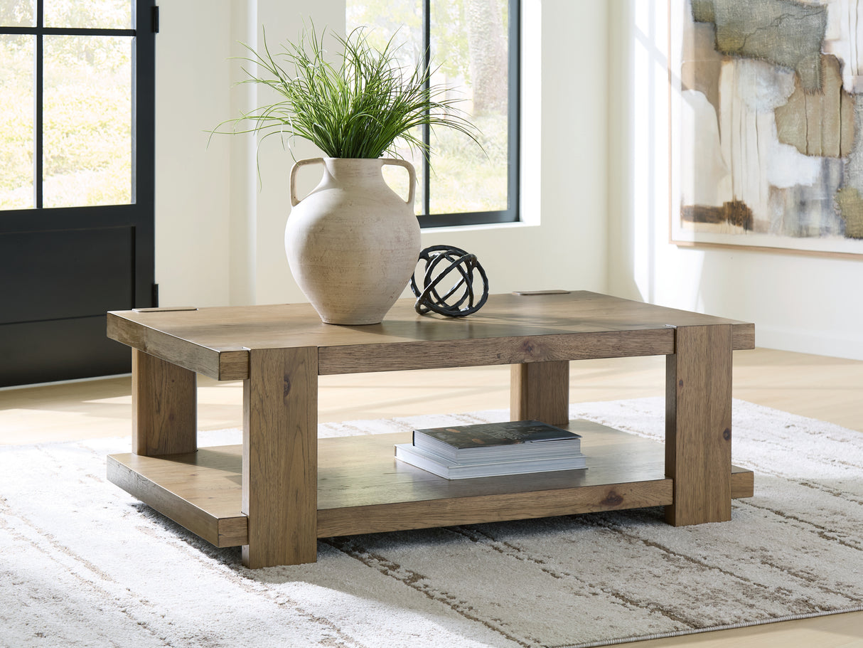Flangren Light Brown Coffee Table from Ashley Furniture - Luna Furniture