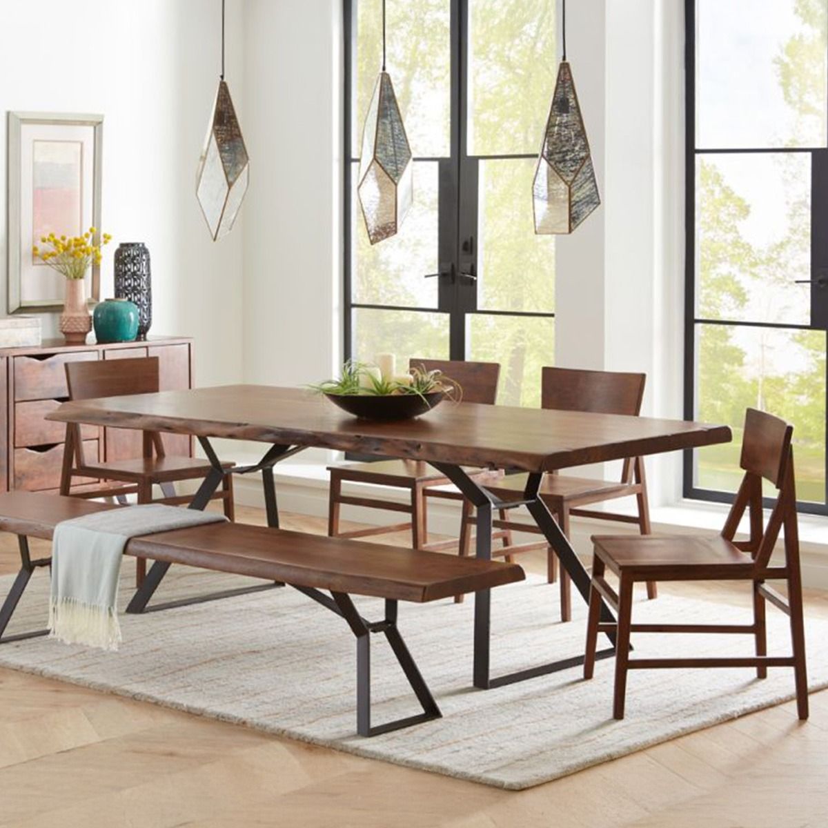 London Loft 106" Dining Table in Walnut from Home Trends & Design - Luna Furniture