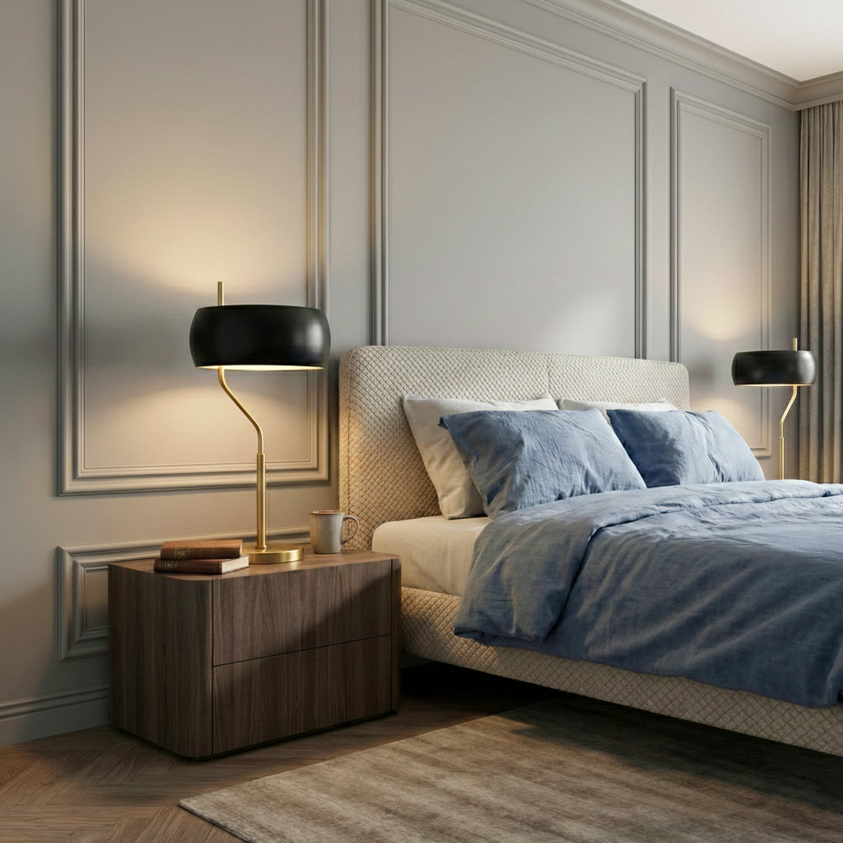 Flux Table Lamp - Black Outer - White Inner from Ashcroft Furniture - Luna Furniture