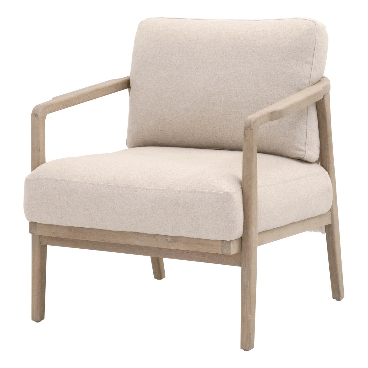 Harbor Club Chair in Flax Linen, White Rope, Smoke Gray Oak from Essentials For Living - Luna Furniture