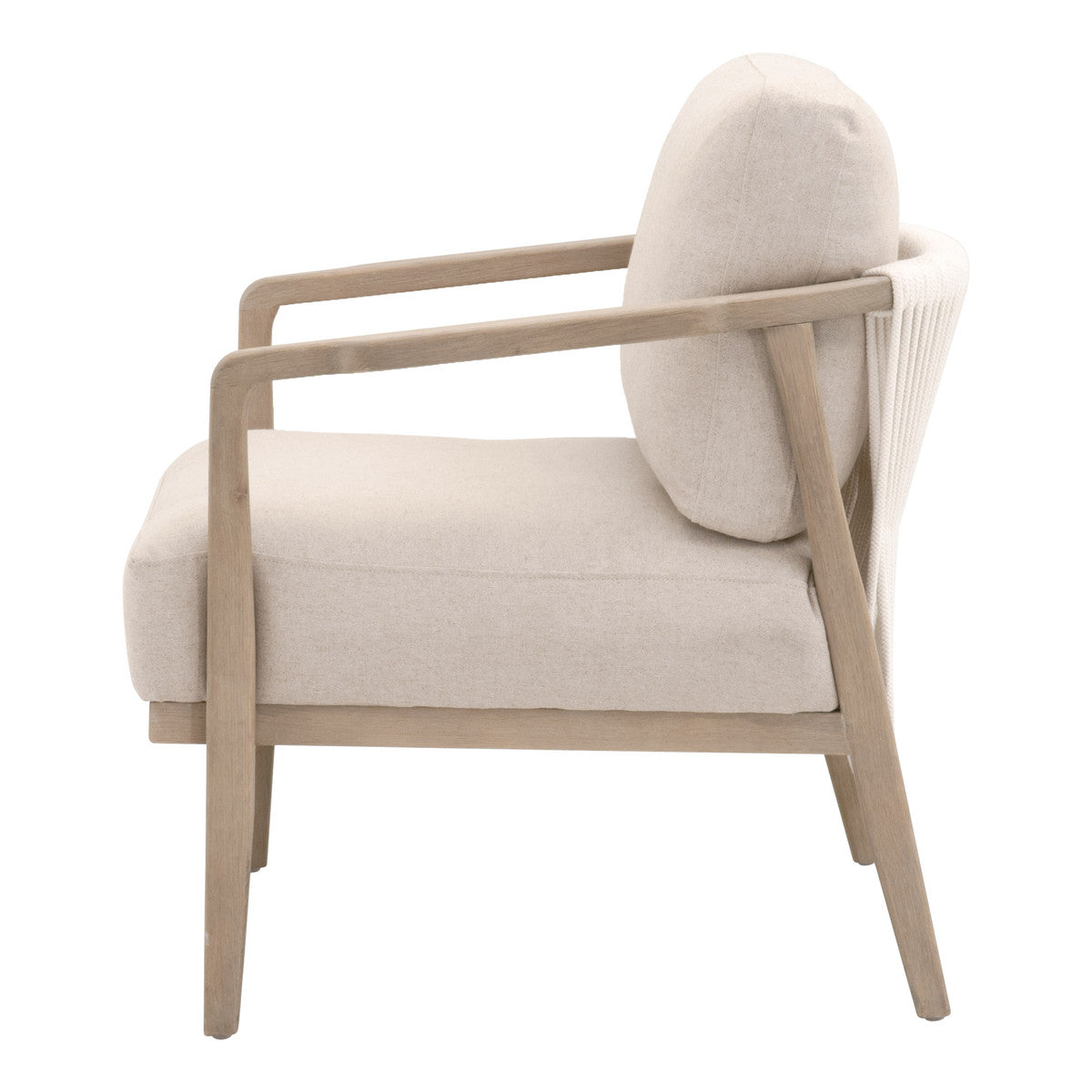 Harbor Club Chair in Flax Linen, White Rope, Smoke Gray Oak from Essentials For Living - Luna Furniture