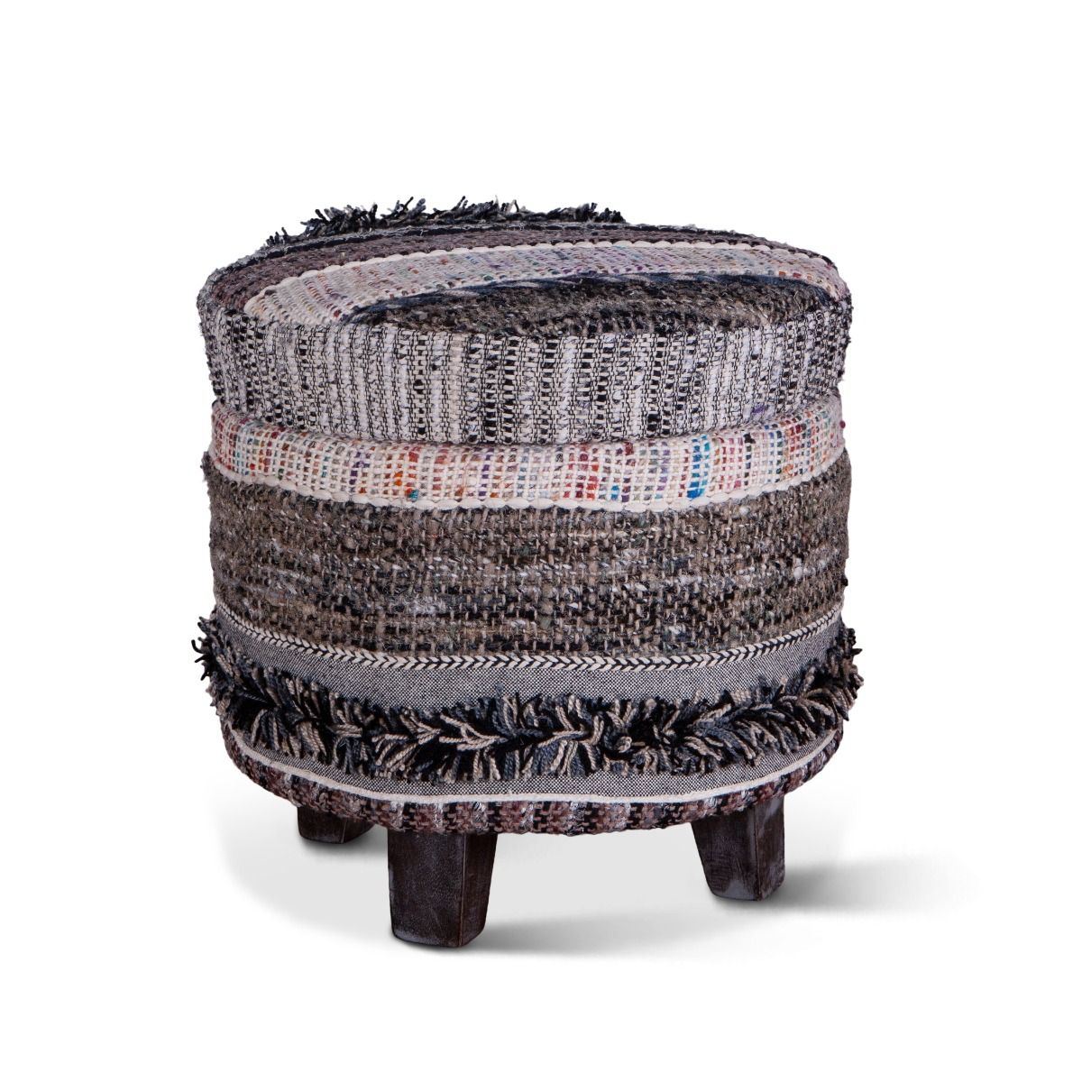Marrakech 18" Accent Storage Stool in Moroccan Fluffy Black from Home Trends & Design - Luna Furniture