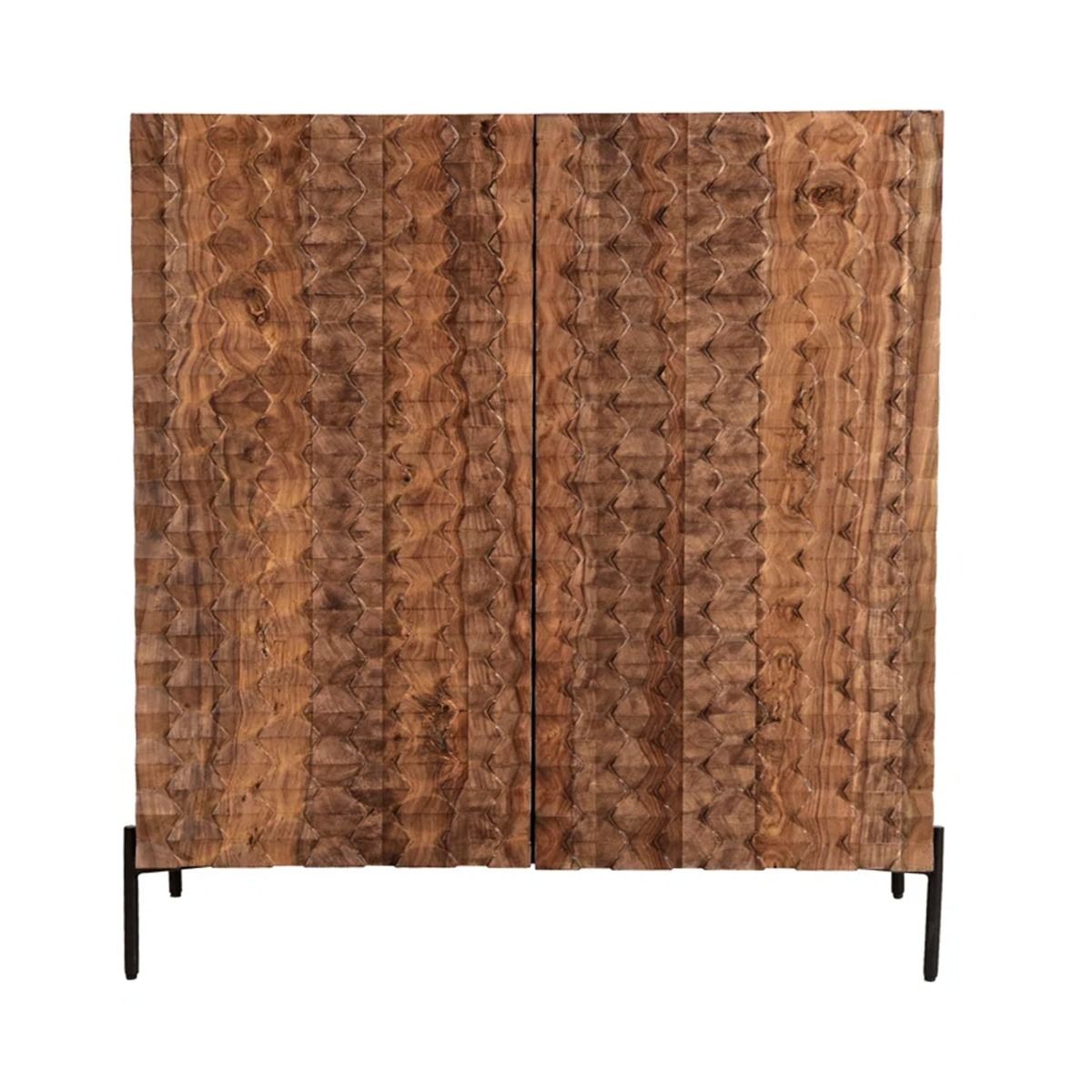 Miles 39" Bar Cabinet in Carved Brownstone from Home Trends & Design - Luna Furniture