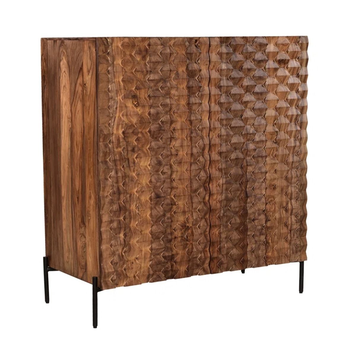Miles 39" Bar Cabinet in Carved Brownstone from Home Trends & Design - Luna Furniture
