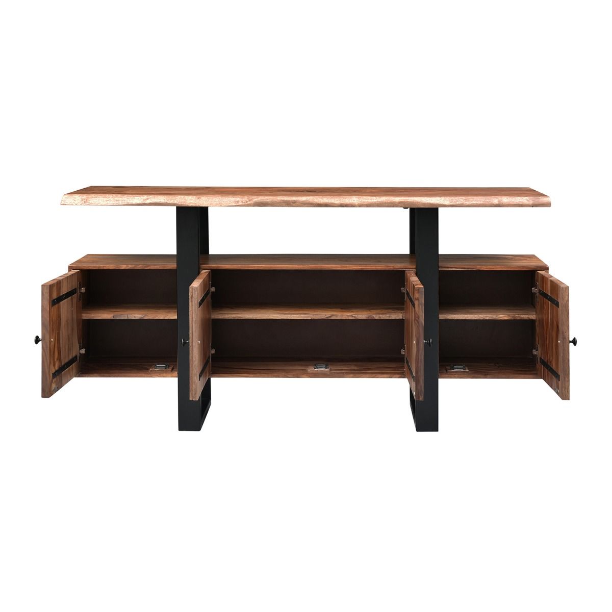 Miles 63" Live Edge Top Media Cabinet in Brownstone from Home Trends & Design - Luna Furniture