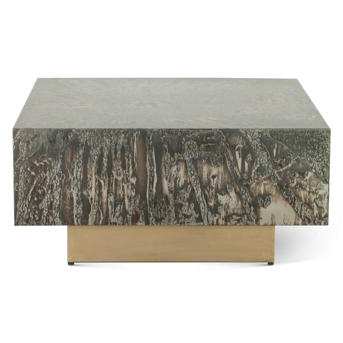 Mojave 35" Coffee Table in Desert Patina with Brass Base from Home Trends & Design - Luna Furniture