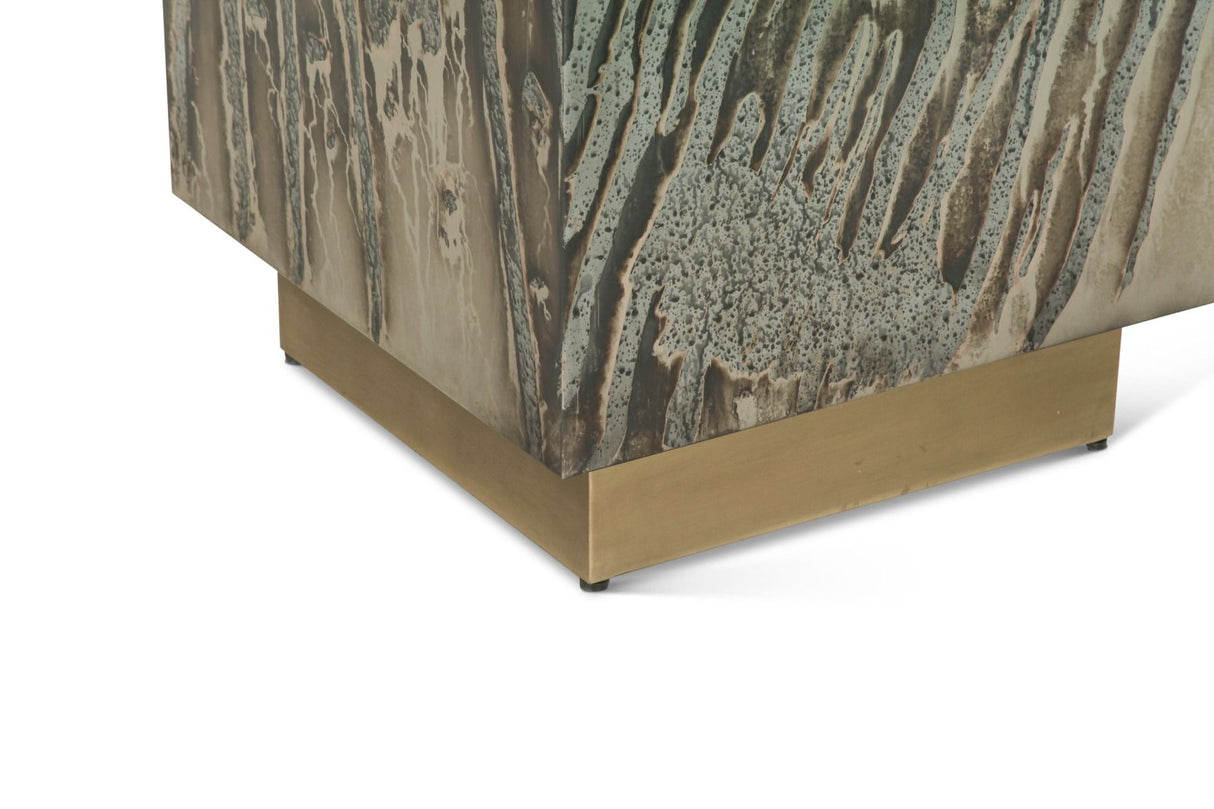 Mojave 20" Side Table in Desert Patina with Brass Base from Home Trends & Design - Luna Furniture