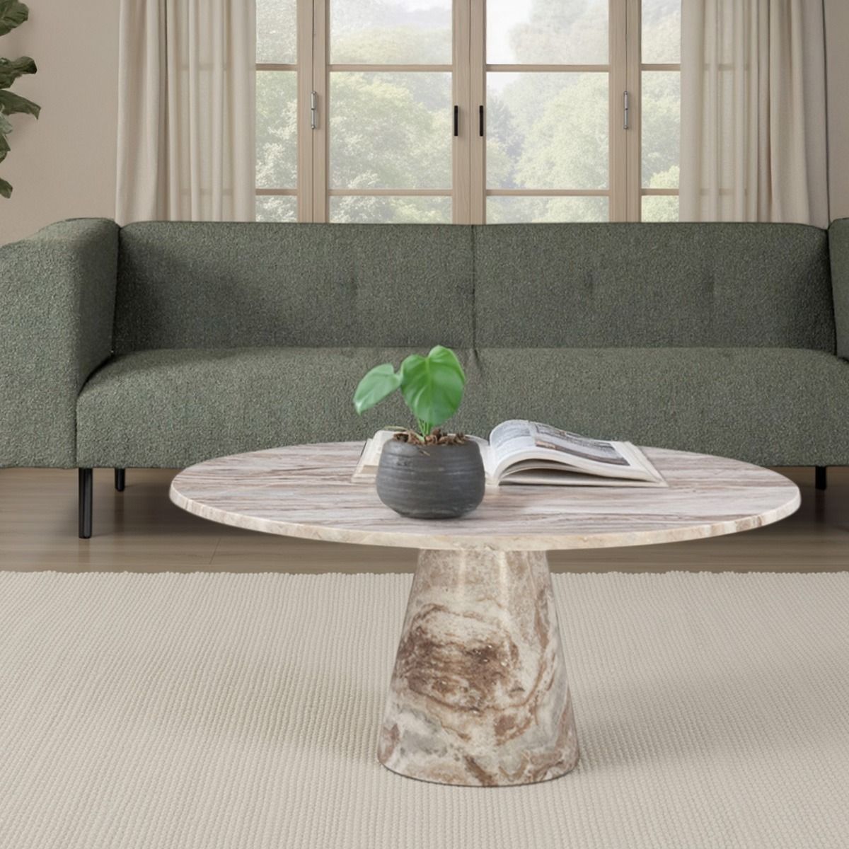 Nile 38" Coffee Table in Brown Toronto Marble from Home Trends & Design - Luna Furniture
