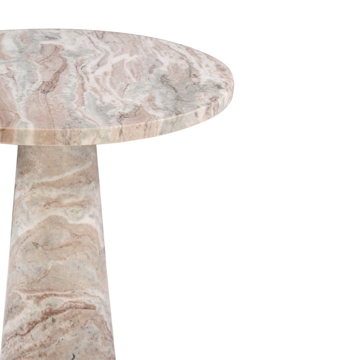 Nile 30" Round Dining Table in Brown Toronto Marble from Home Trends & Design - Luna Furniture