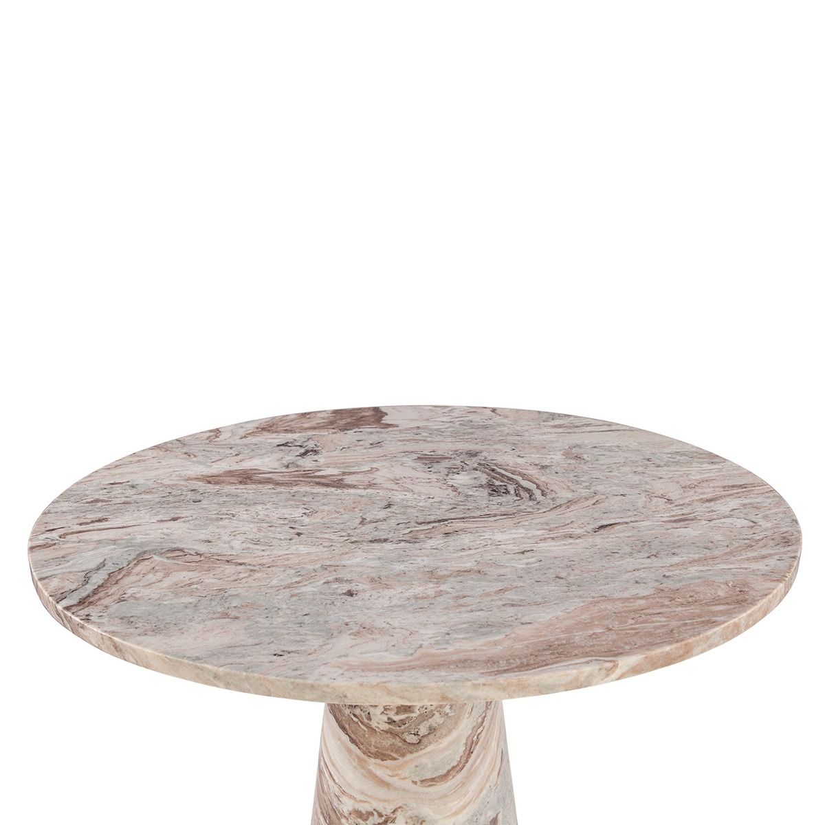 Nile 48" Round Dining Table in Brown Toronto Marble from Home Trends & Design - Luna Furniture