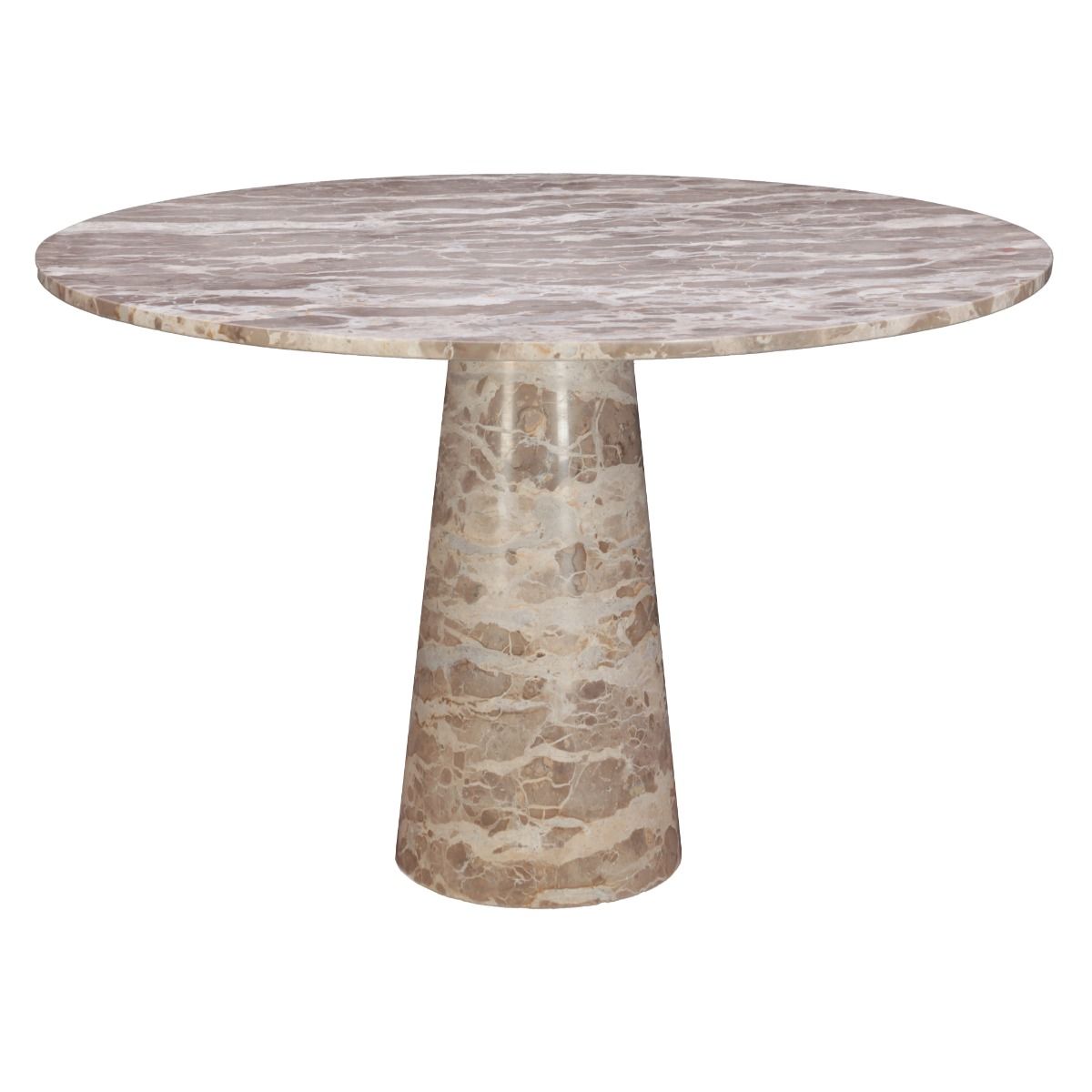 Nile 48" Round Dining Table in Capri Beige Marble from Home Trends & Design - Luna Furniture