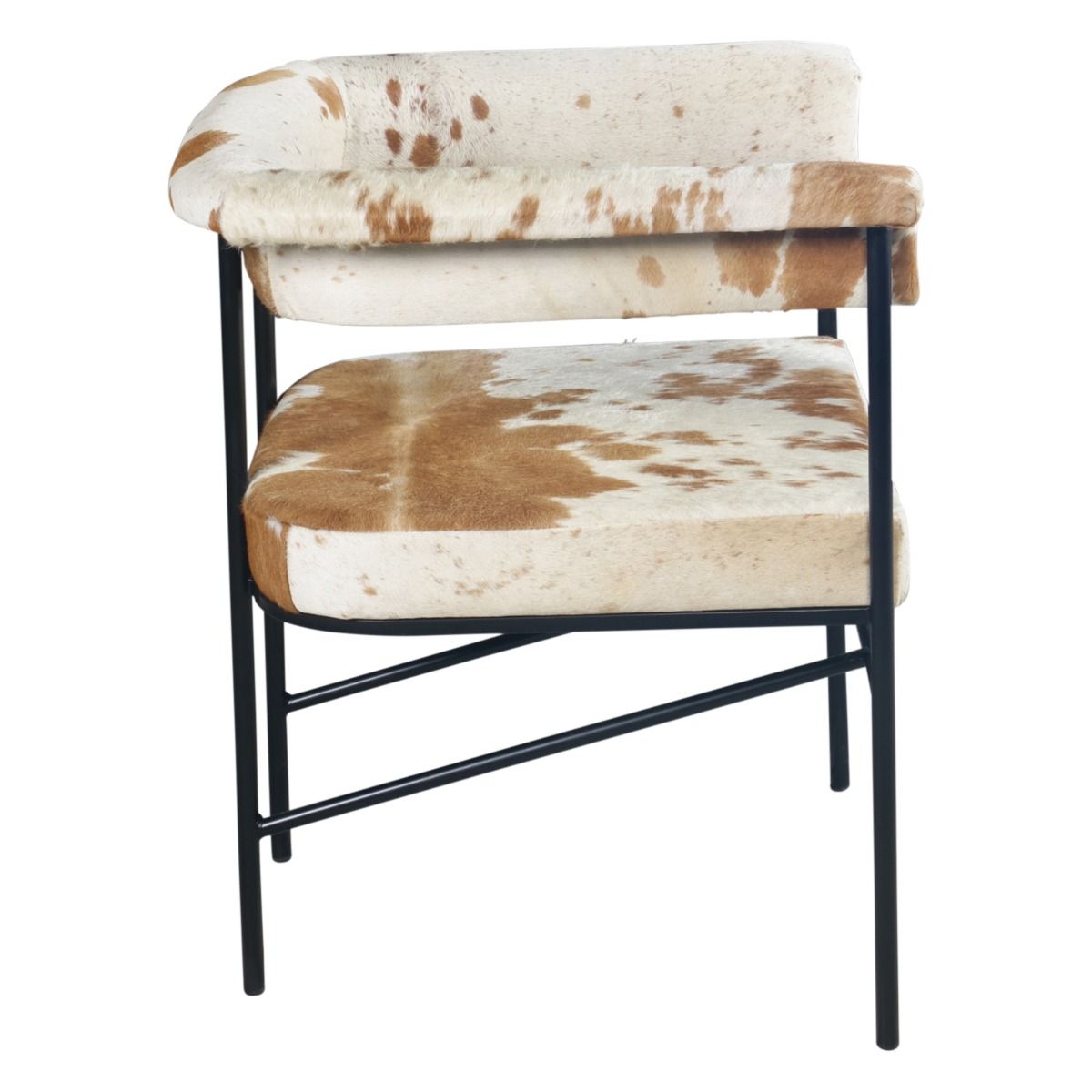 Nola 18" Dining Armchair in Nola 18" Dining Armchair in Brown Hair on Hide Leather from Home Trends & Design - Luna Furniture