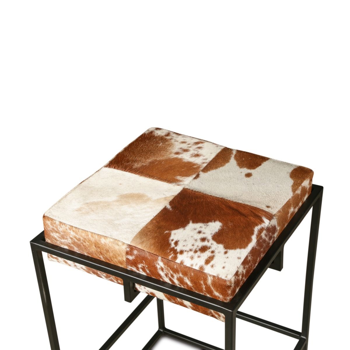 New York 17" Backless Counter Stool in Brown Cowhide from Home Trends & Design - Luna Furniture