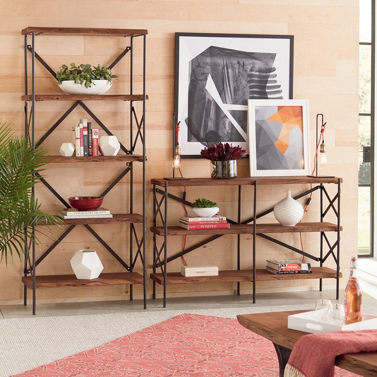 Organic Forge 34" Tall Bookshelf in Raw Walnut from Home Trends & Design - Luna Furniture