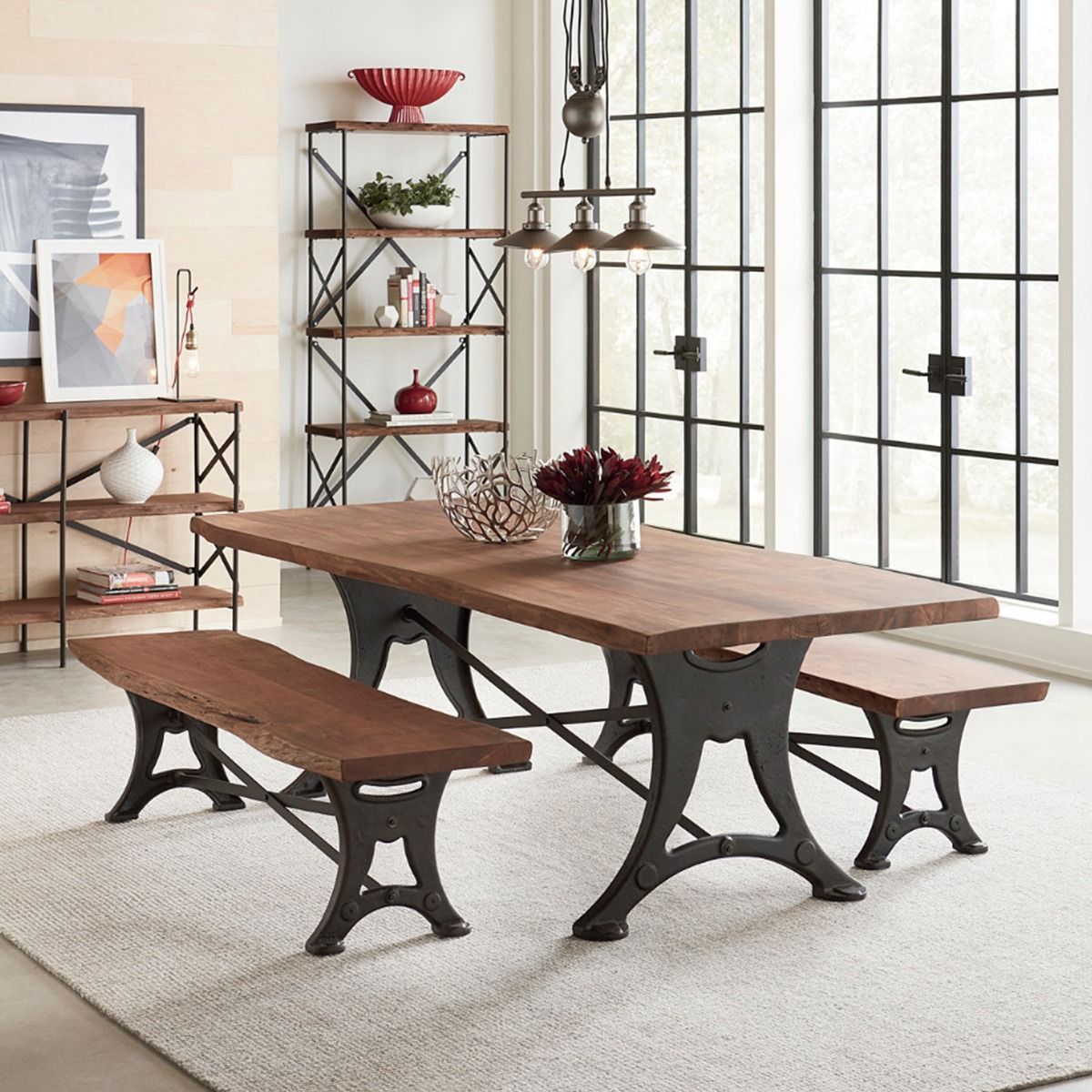 Organic Forge 70" Bench in Raw Walnut from Home Trends & Design - Luna Furniture