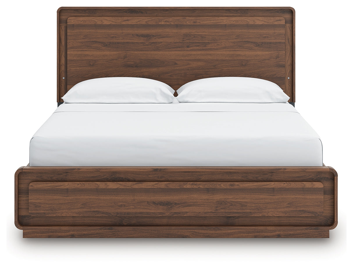 Fortlorn Walnut Brown California King Panel Bed from Ashley - Luna Furniture