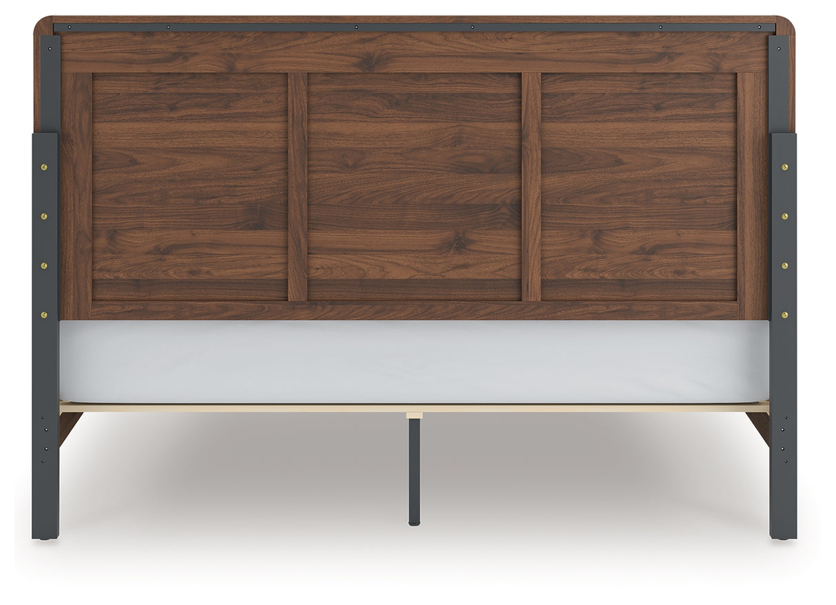 Fortlorn Walnut Brown King Panel Bed, Dresser and Nightstand from Ashley - Luna Furniture