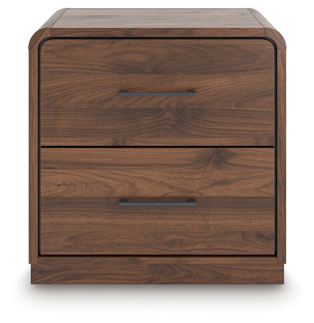 Fortlorn Walnut Brown King Panel Bed, Dresser and Nightstand from Ashley - Luna Furniture