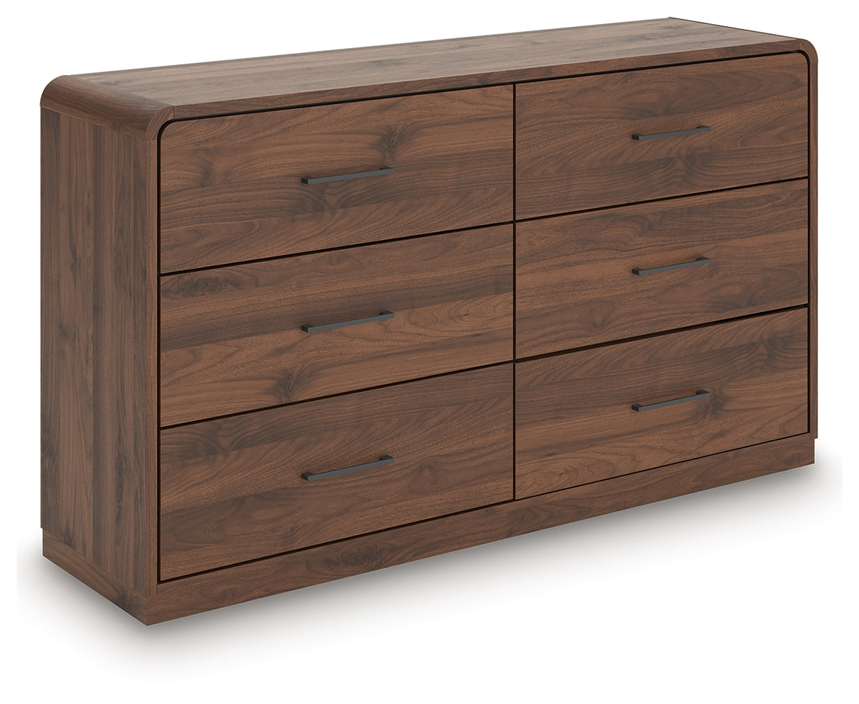 Fortlorn Walnut Brown King Panel Bed, Dresser and Nightstand from Ashley - Luna Furniture