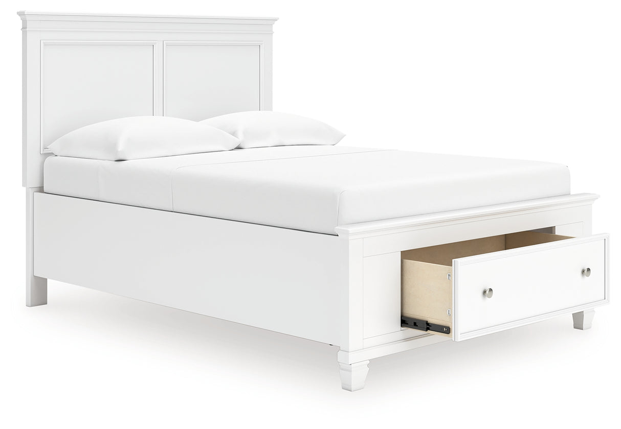 Fortman Full Panel Storage Bed with Dresser and Nightstand in White from Ashley - Luna Furniture