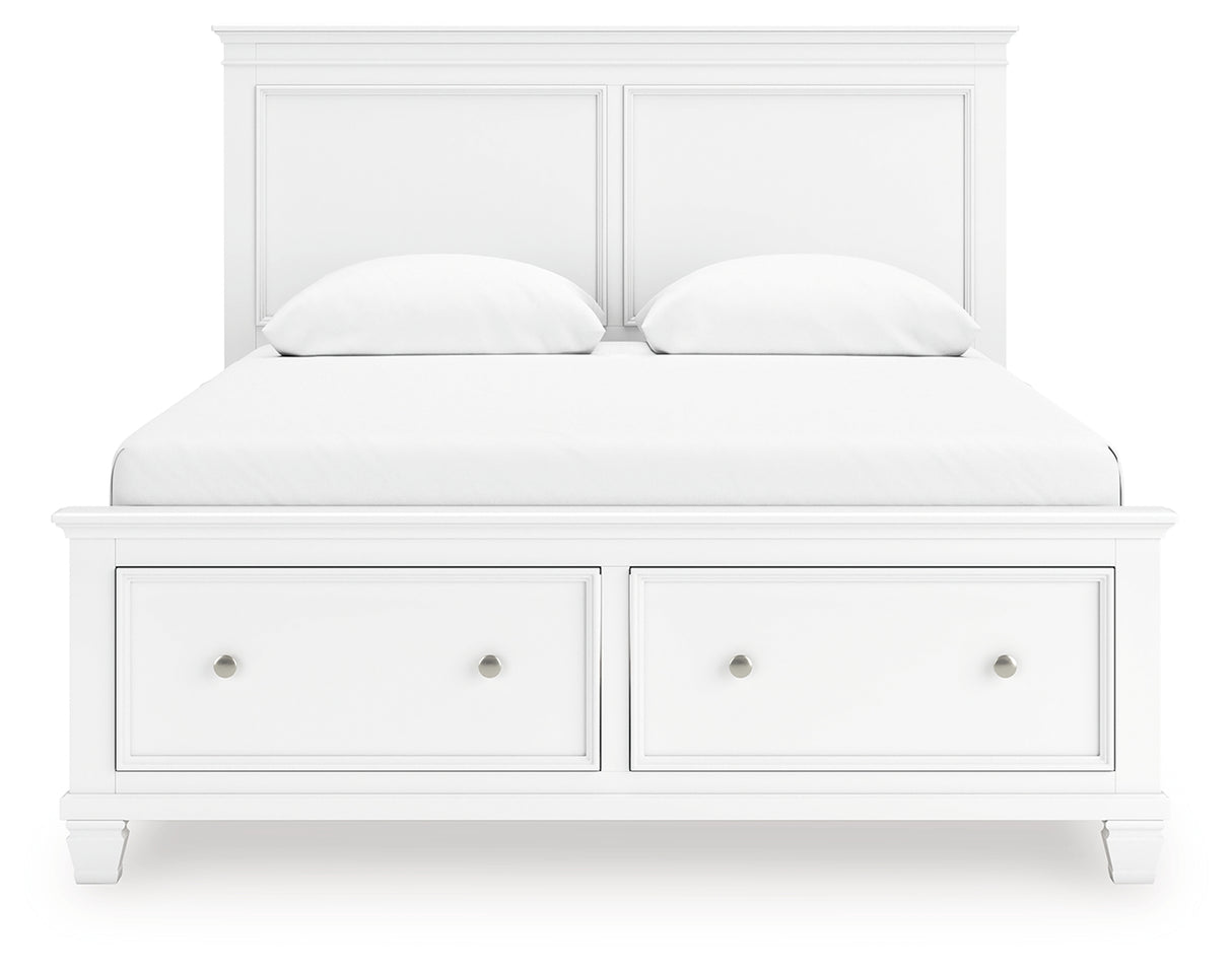 Fortman Queen Panel Storage Bed with Dresser and Chest in White from Ashley - Luna Furniture