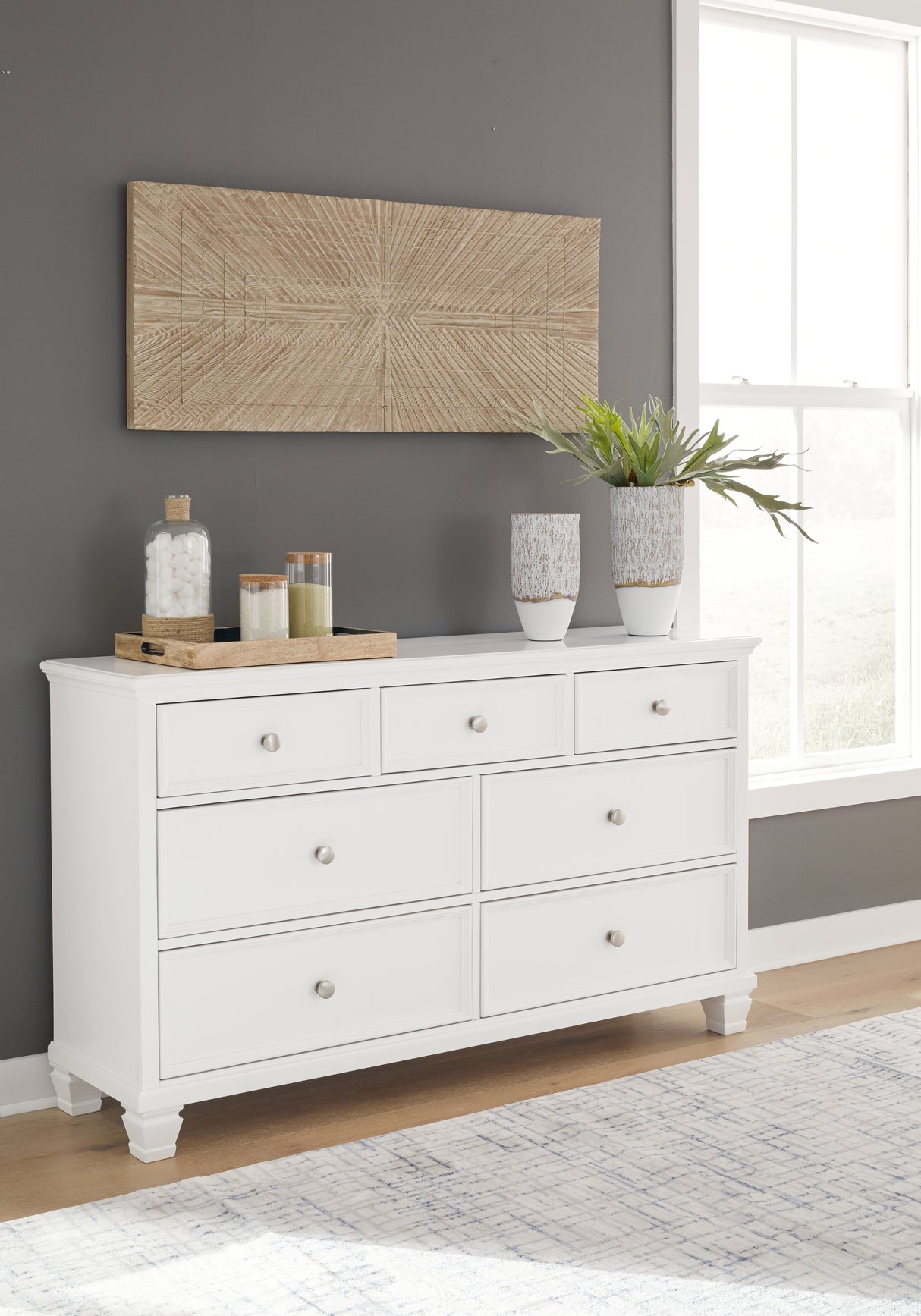 Fortman Queen Panel Storage Bed with Dresser and Chest in White from Ashley - Luna Furniture