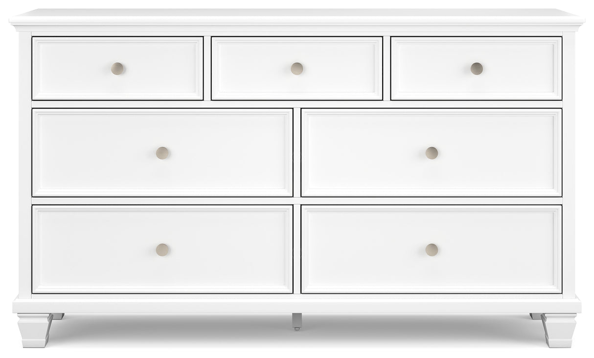 Fortman Queen Panel Storage Bed with Dresser in White from Ashley - Luna Furniture