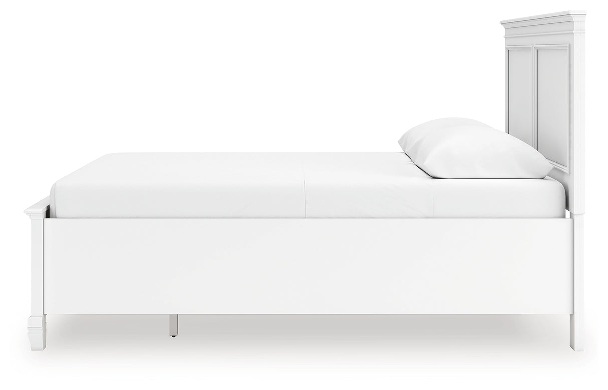 Fortman Queen Panel Storage Bed with Dresser in White from Ashley - Luna Furniture