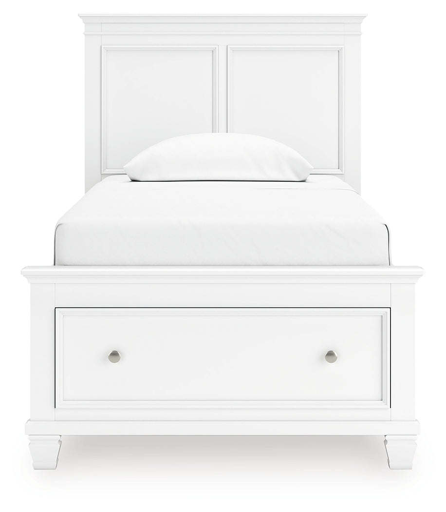 Fortman Twin Panel Storage Bed with Dresser and Chest in White from Ashley Furniture - Luna Furniture