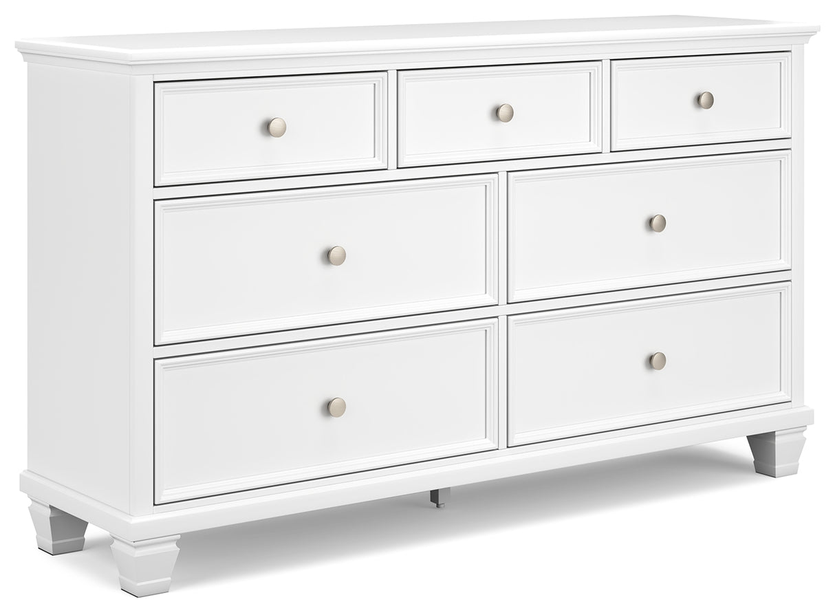 Fortman Twin Panel Storage Bed with Dresser and Chest in White from Ashley Furniture - Luna Furniture